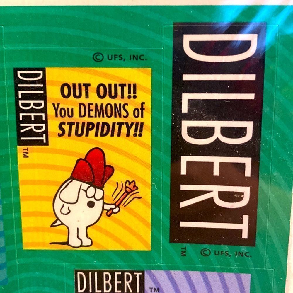 Vintage 1995 Hallmark Dilbert Stickers 4 Sheets 28 Labels NOS office supplies - Picture 4 of 9